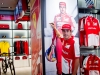 Fernando Alonso at the Ferrari Store in Maranello, where he was able to try items from the new “Pr1ma” collection / Image: Copyright Ferrari