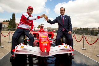 Ferrari on the streets of Jerusalem 2013 - Jerusalem Peace Road Show’ - Mayor Nil Barkat and Giancarlo Fisichella / Image: Copyright Ferrari