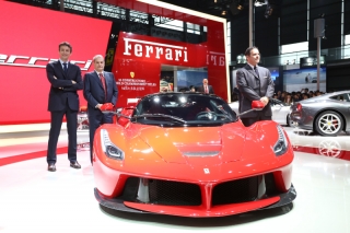 Shanghai Auto Show 2013 - Ferrari’s CEO Amedeo Felisa(center), Senior Vice-President of Commercial and Marketing Enrico Galliera(left) and Greater China CEO Edwin Fenech unveiled the LaFerrari yesterday at the Shanghai Auto Show / Image: Copyright Ferrari